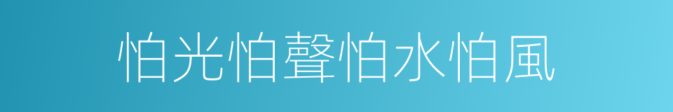 怕光怕聲怕水怕風的同義詞