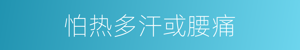 怕热多汗或腰痛的同义词