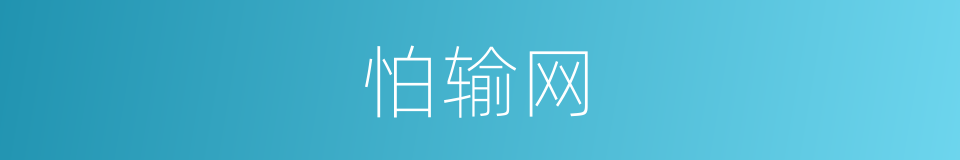 怕输网的同义词