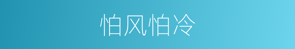 怕风怕冷的同义词