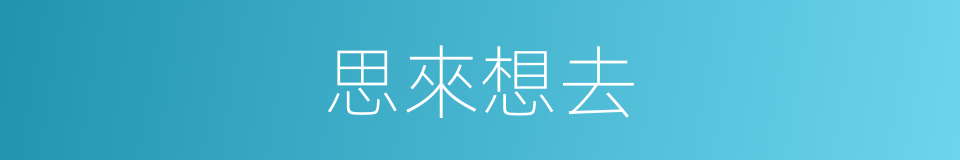 思來想去的意思