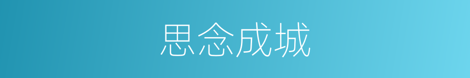 思念成城的同义词