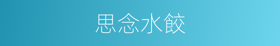 思念水餃的同義詞