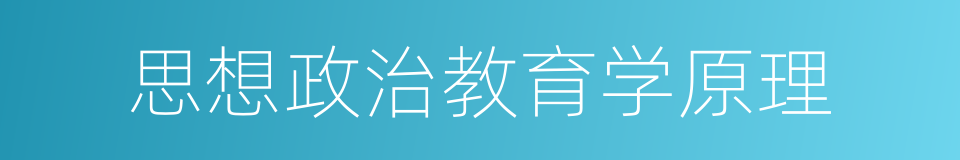 思想政治教育学原理的同义词