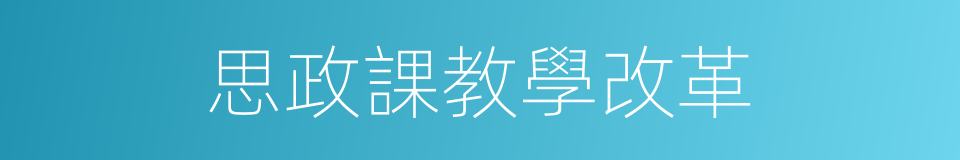 思政課教學改革的同義詞