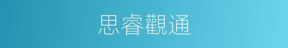 思睿觀通的同義詞