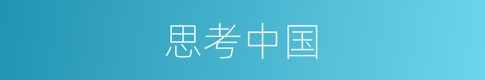 思考中国的同义词