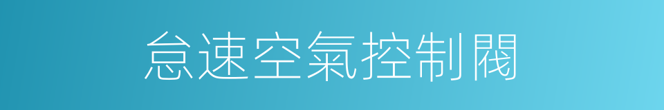 怠速空氣控制閥的同義詞