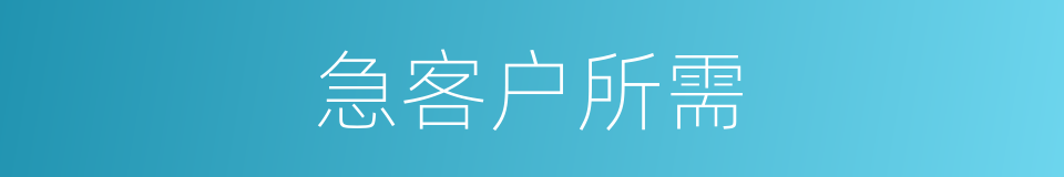 急客户所需的同义词