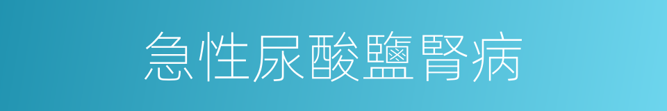 急性尿酸鹽腎病的同義詞