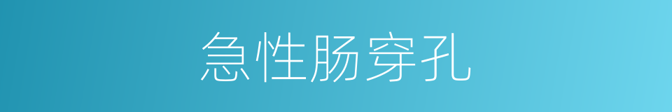 急性肠穿孔的同义词