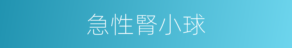 急性腎小球的同義詞