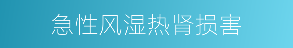 急性风湿热肾损害的同义词