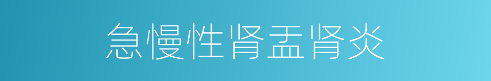 急慢性肾盂肾炎的同义词