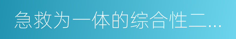 急救为一体的综合性二级甲等医院的同义词