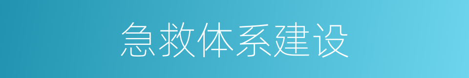 急救体系建设的同义词