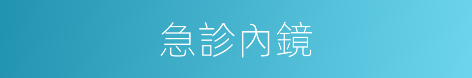 急診內鏡的同義詞