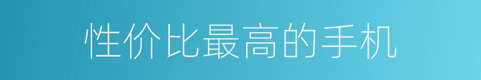 性价比最高的手机的同义词