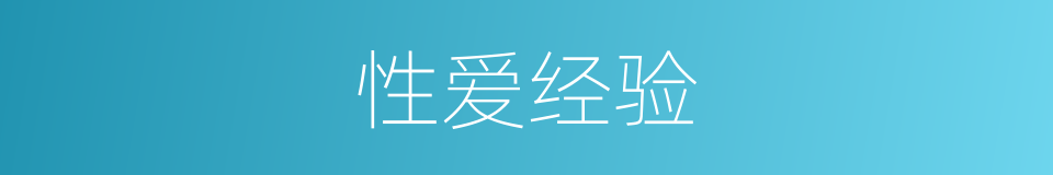 性爱经验的同义词