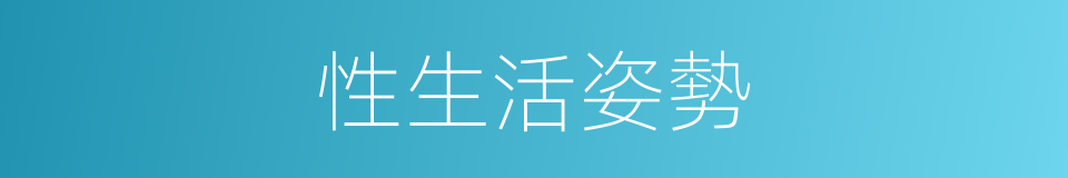 性生活姿勢的同義詞