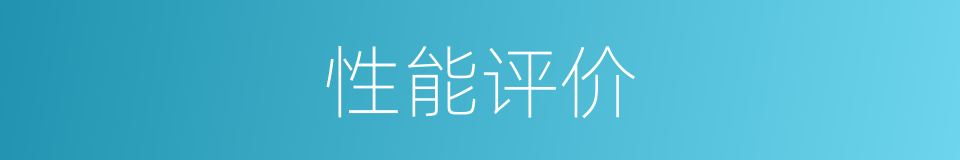 性能评价的同义词