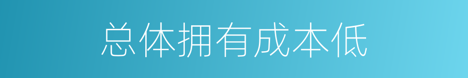 总体拥有成本低的同义词