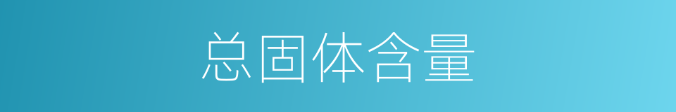 总固体含量的同义词
