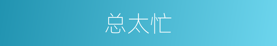 总太忙的同义词