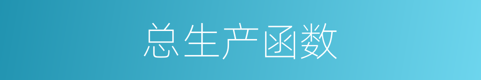 总生产函数的同义词