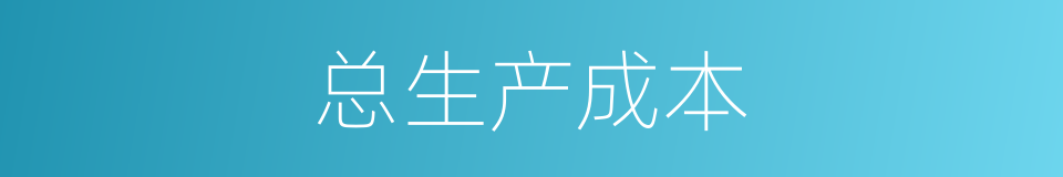 总生产成本的同义词