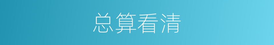 总算看清的同义词