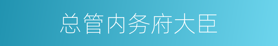 总管内务府大臣的同义词