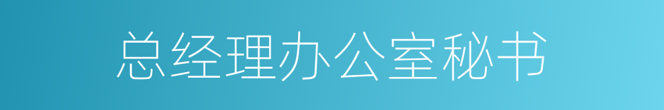 总经理办公室秘书的同义词
