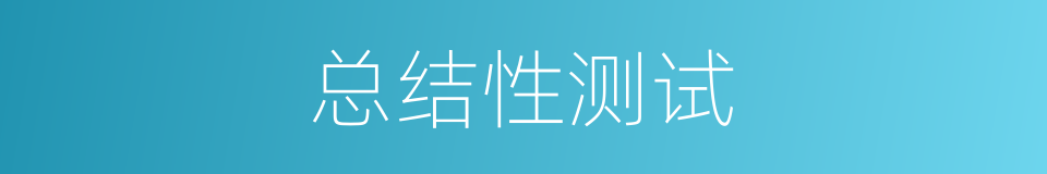 总结性测试的同义词