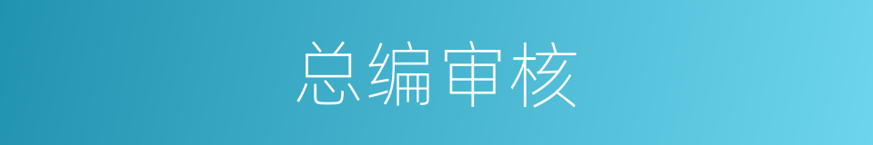 总编审核的同义词
