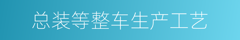 总装等整车生产工艺的同义词