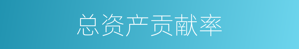 总资产贡献率的同义词