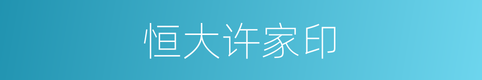 恒大许家印的同义词