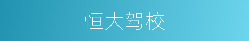 恒大驾校的同义词