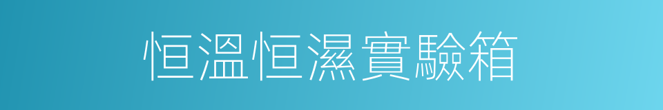 恒溫恒濕實驗箱的同義詞