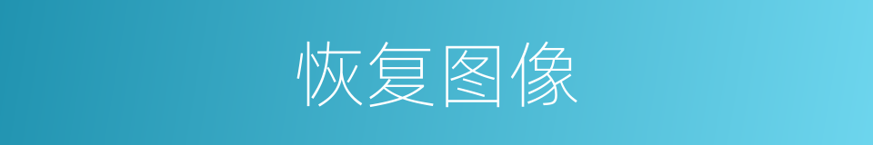 恢复图像的同义词