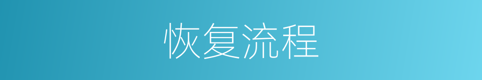 恢复流程的同义词