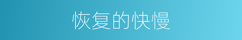 恢复的快慢的同义词