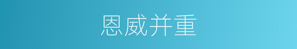 恩威并重的意思