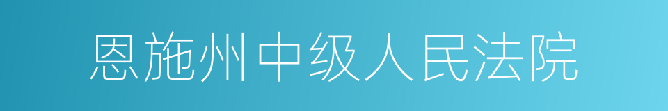 恩施州中级人民法院的同义词