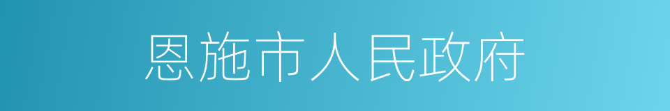 恩施市人民政府的同义词