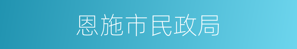 恩施市民政局的同义词