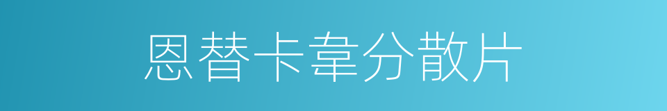 恩替卡韋分散片的同義詞