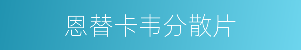 恩替卡韦分散片的同义词