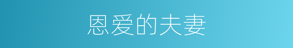 恩爱的夫妻的同义词